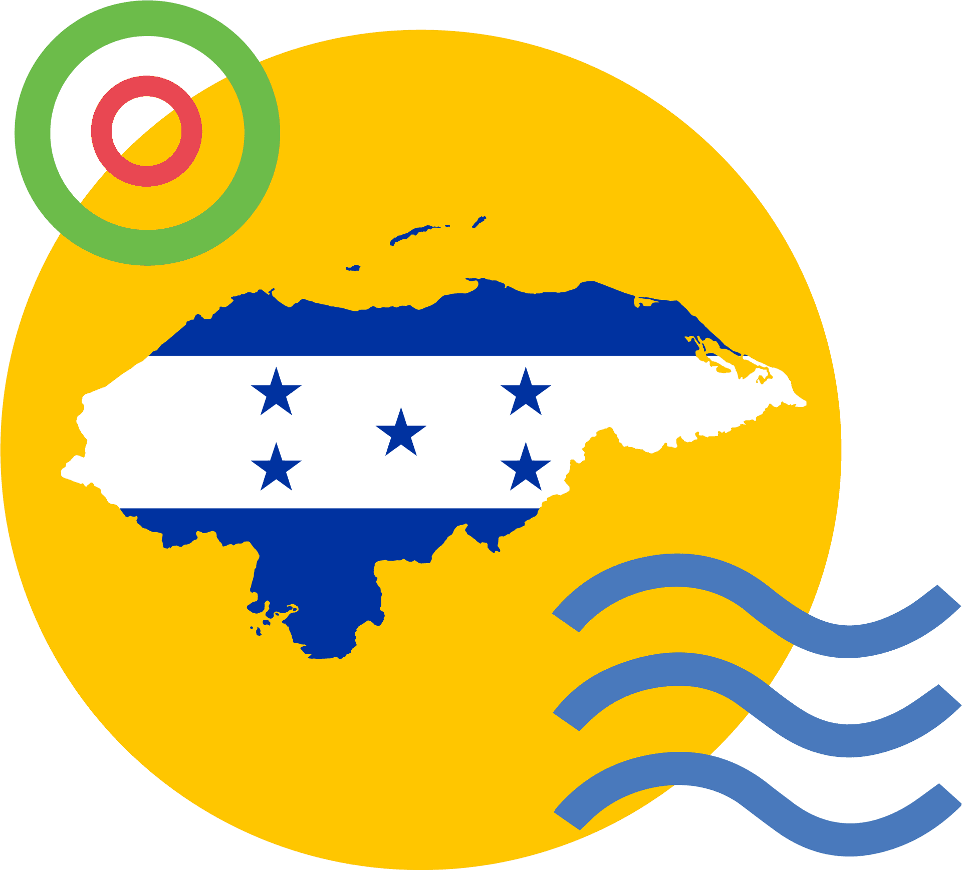 Honduras Map Flag Graphic PNG Image