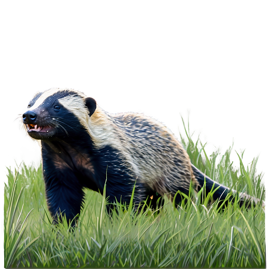 Honey Badger In The Grass Png 06252024 PNG Image