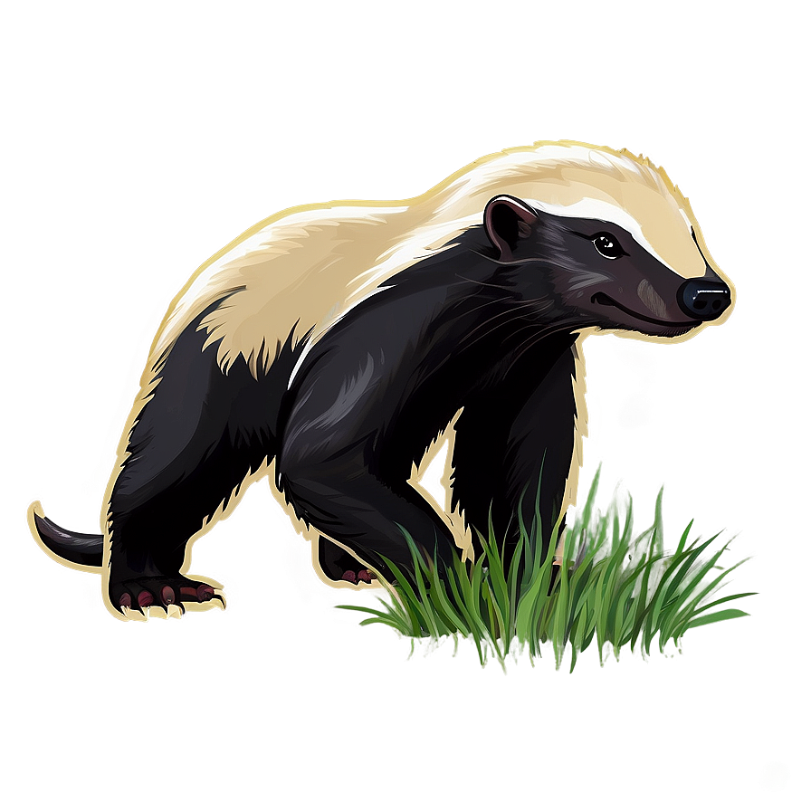 Honey Badger In The Grass Png 06252024 PNG Image