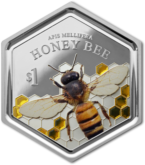 Honey Bee Commemorative Coin PNG Image