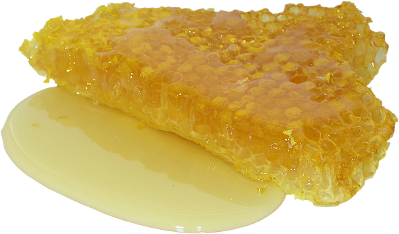 Honeycombwith Dripping Honey PNG Image