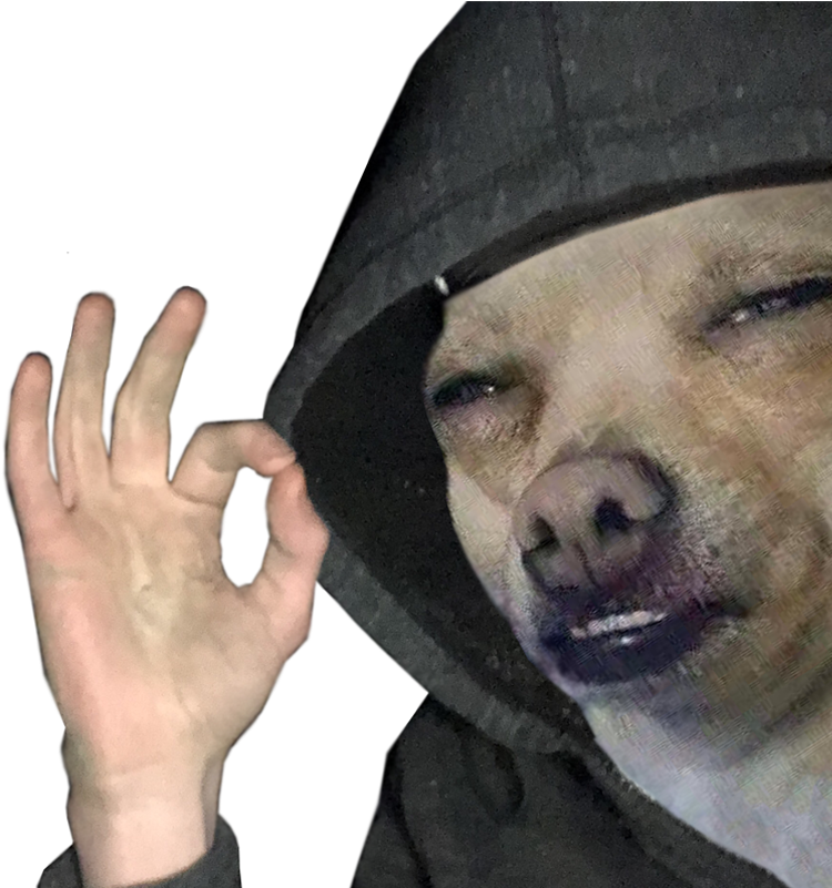 Hooded Dog Hand Gesture PNG Image