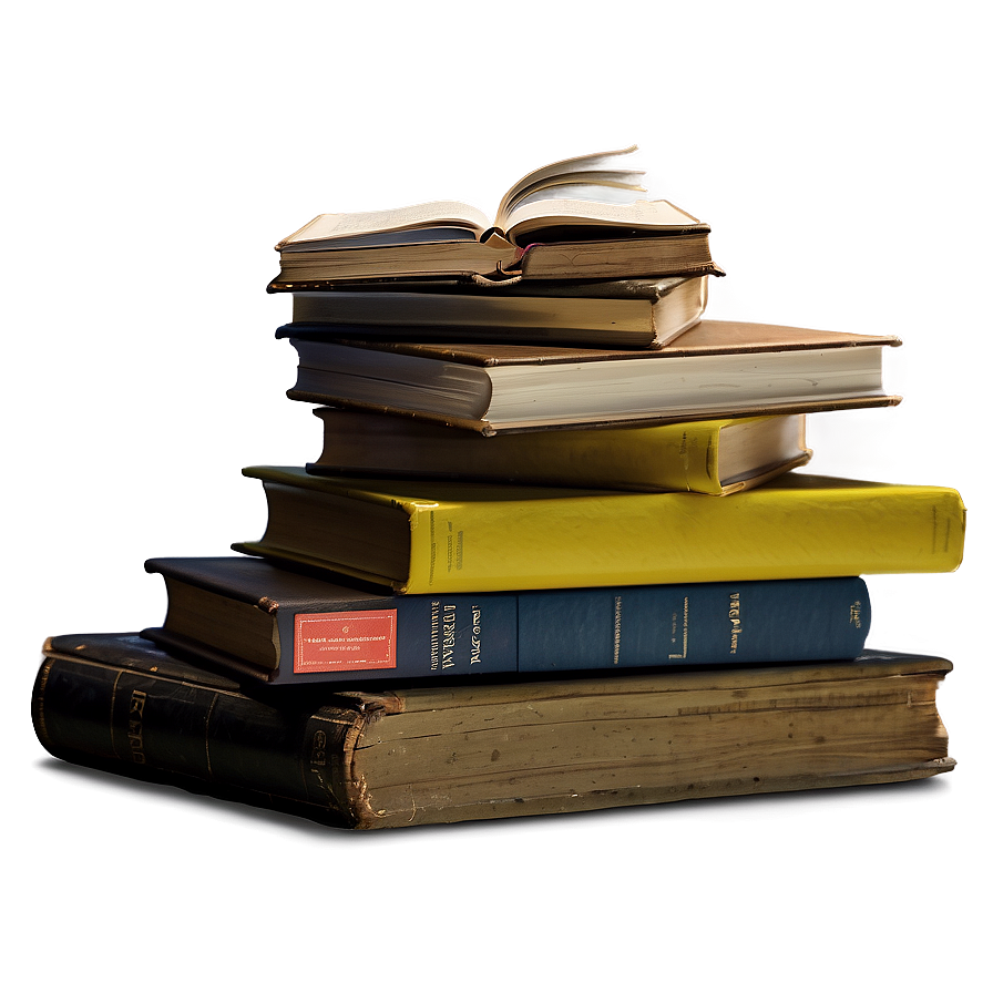 Horizontal Stacked Books Png Owc PNG Image