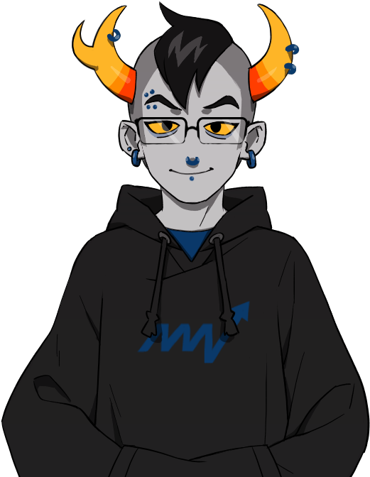 Horned_ Character_with_ Multiple_ Piercings PNG Image