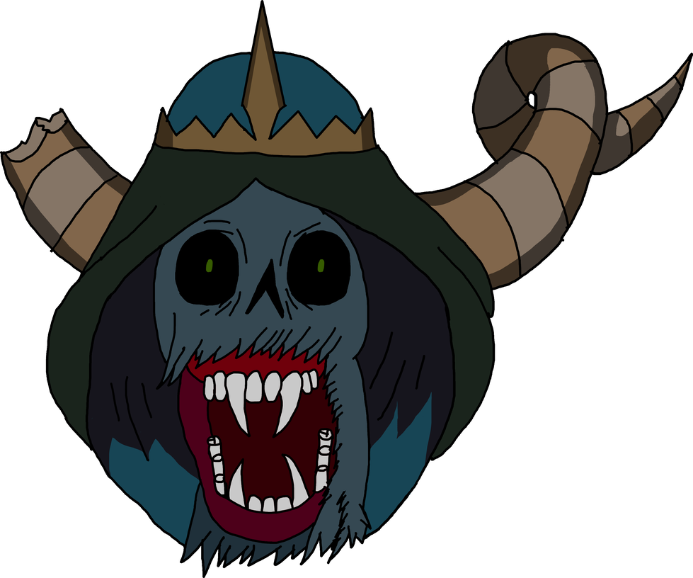 Horned Skull Adventurer Illustration PNG Image