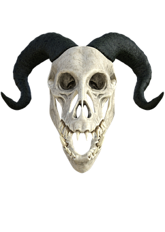 Horned Skull Mask Artwork PNG Image