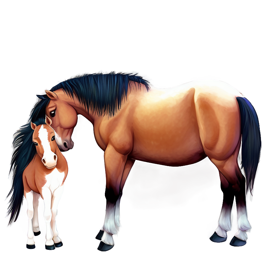 Horse And Foal Tenderness Png 80 PNG Image