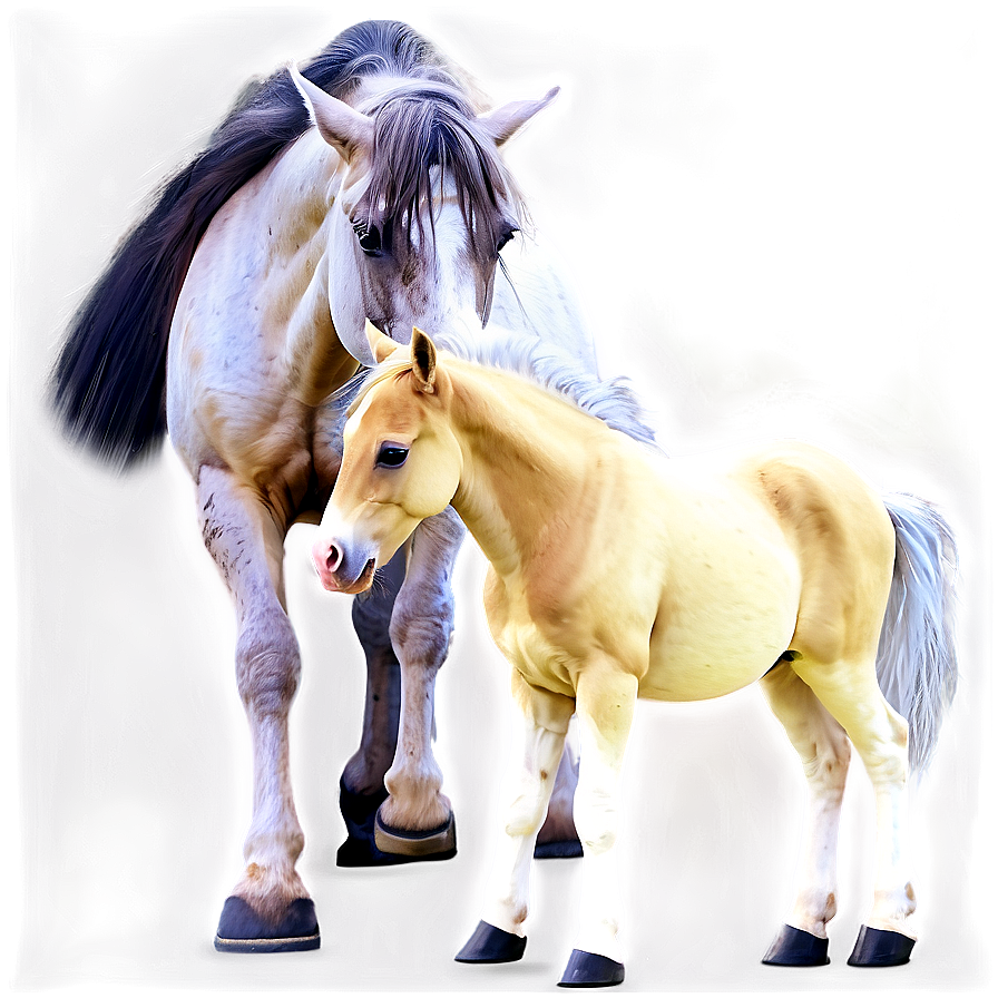 Horse And Foal Tenderness Png Mti PNG Image