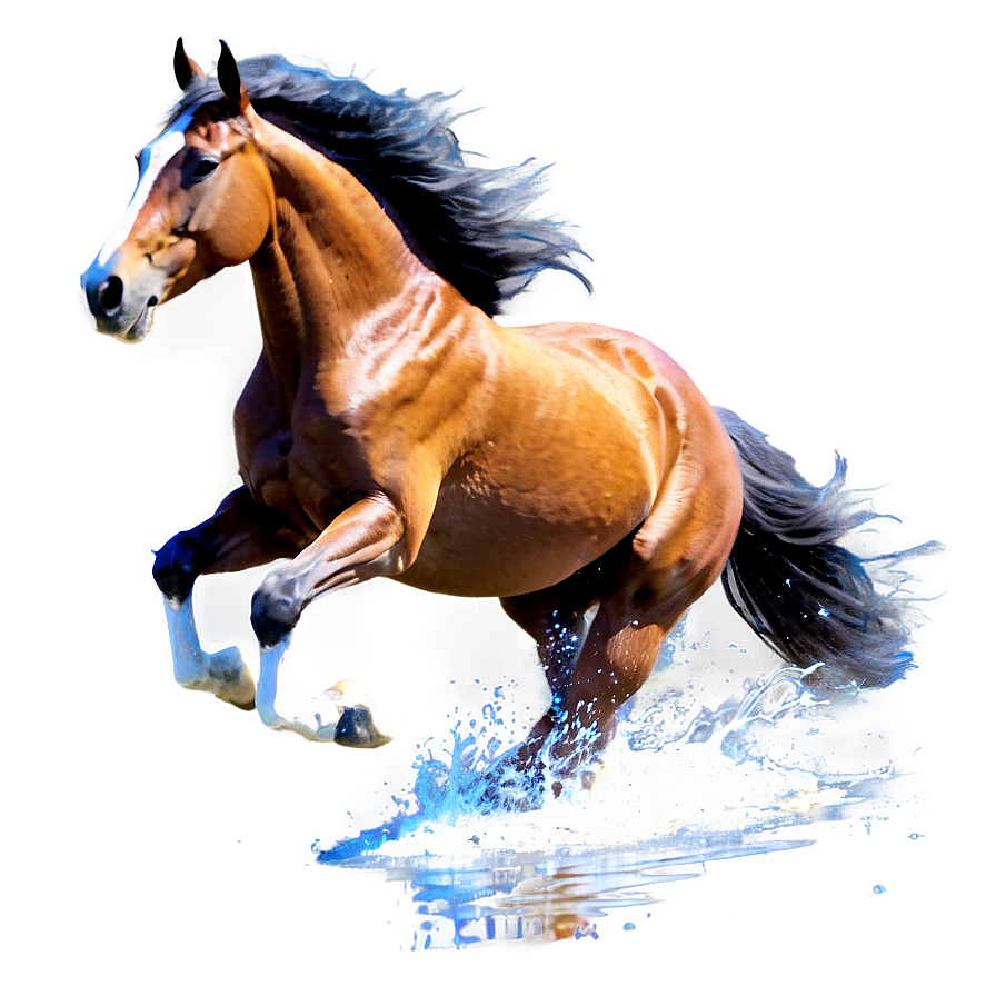 Horse Galloping On Beach Png Hhp PNG Image