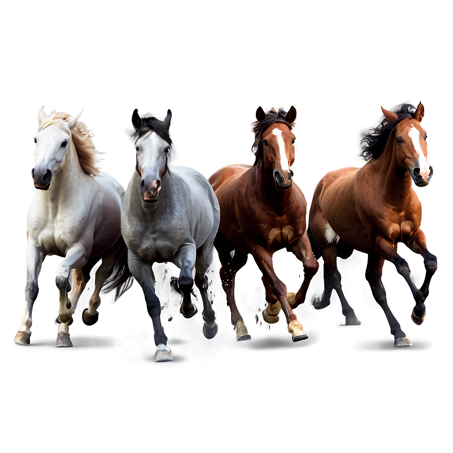 Horse Herd Running Free Png Fbc PNG Image