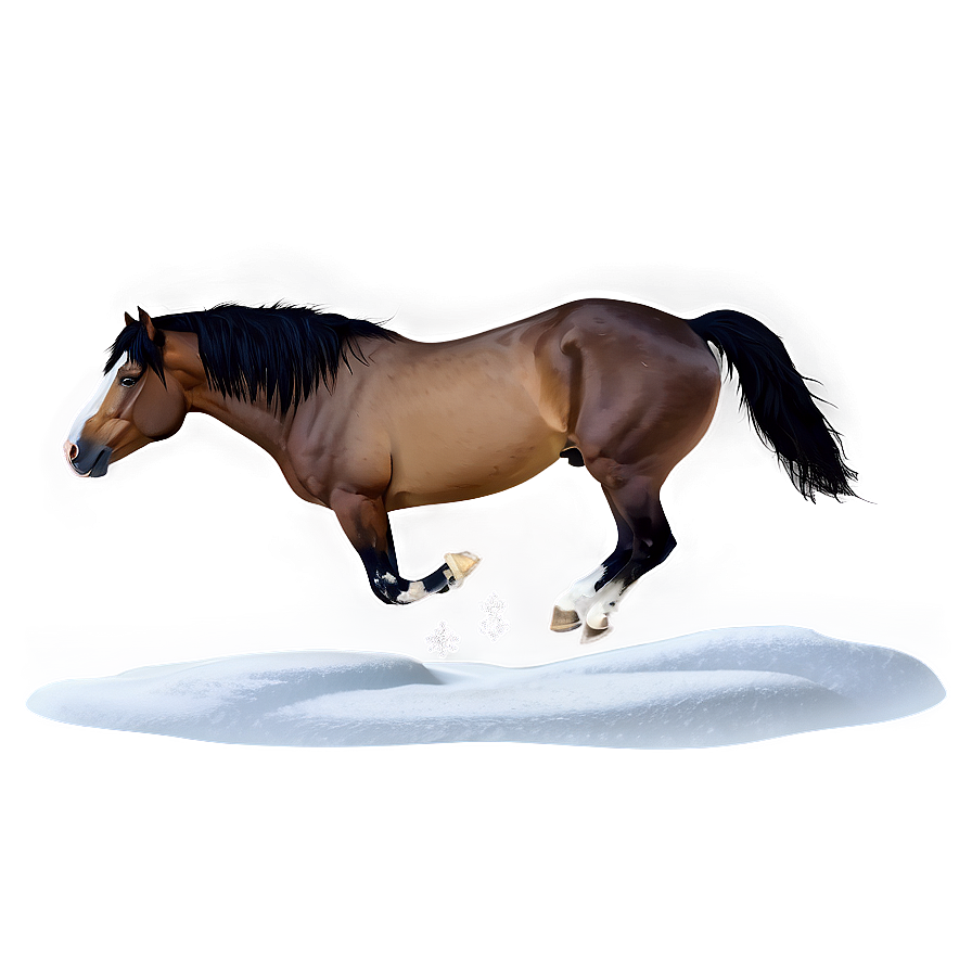 Horse In Snowy Landscape Png Tae34 PNG Image