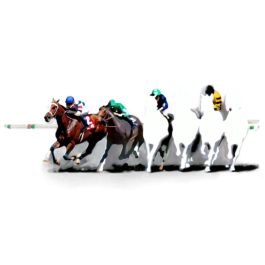 Horse Racing Action Fade PNG Image