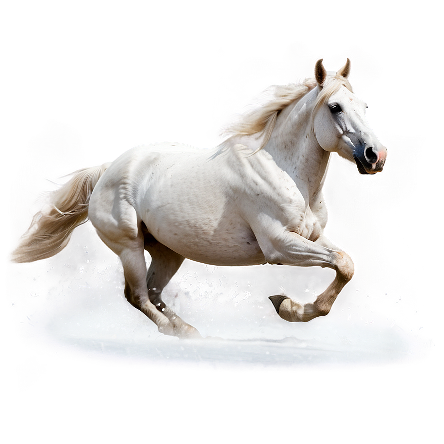 Horse Running In Snow Png Diy PNG Image