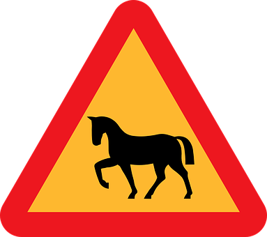 Horse Warning Sign Graphic PNG Image