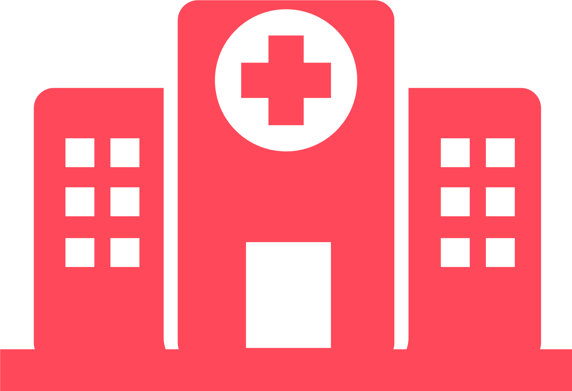 Hospital Icon Red Background PNG Image