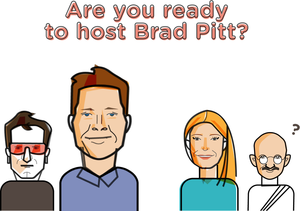 Hosting Brad Pitt Cartoon Characters PNG Image