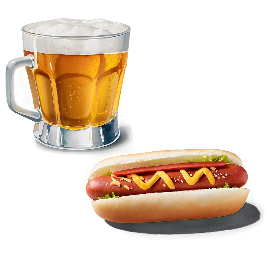 Hot Dog With Beer Png Acx66 PNG Image