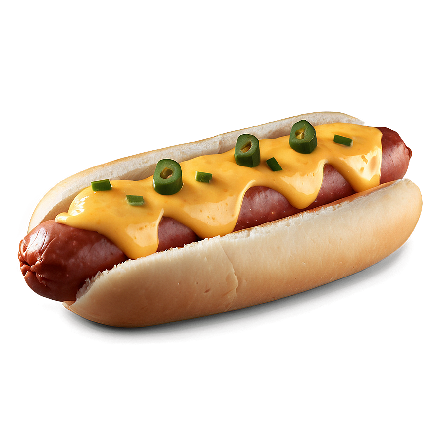 Hot Dog With Cheese Sauce Png Nwb PNG Image