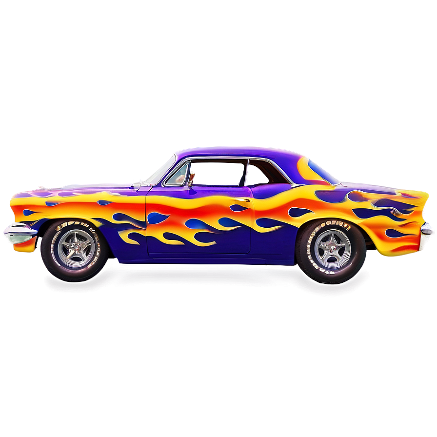 Hot Rod With Flames Decal Png Hfy96 PNG Image