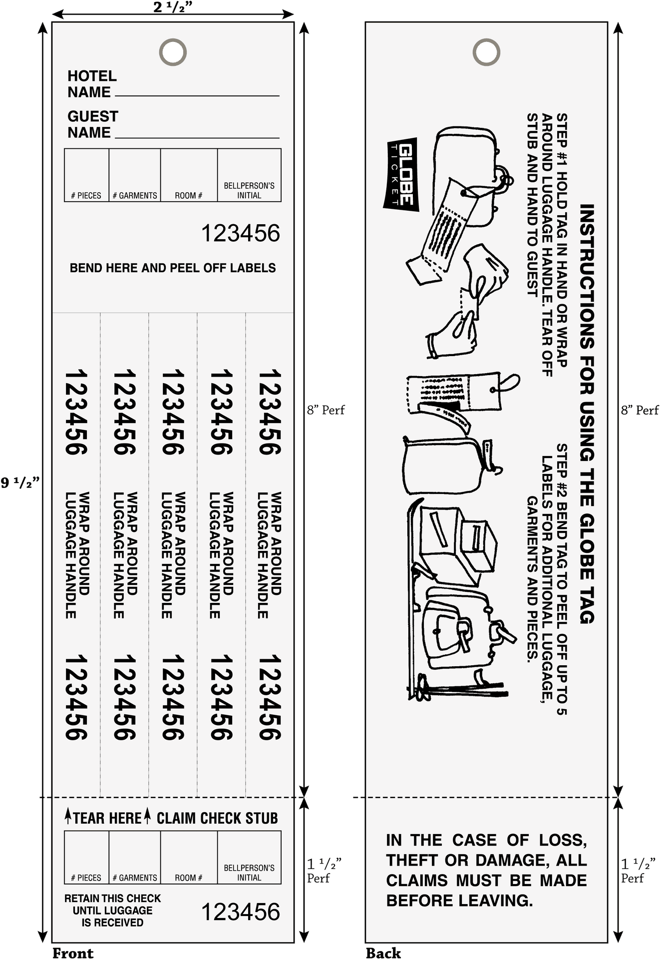 Hotel Luggage Claim Tag Instructions PNG Image