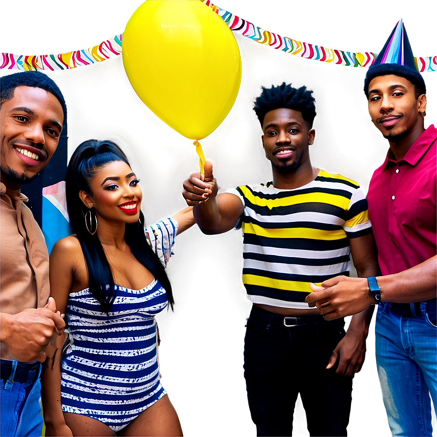 House Party Group Photo Png Log PNG Image