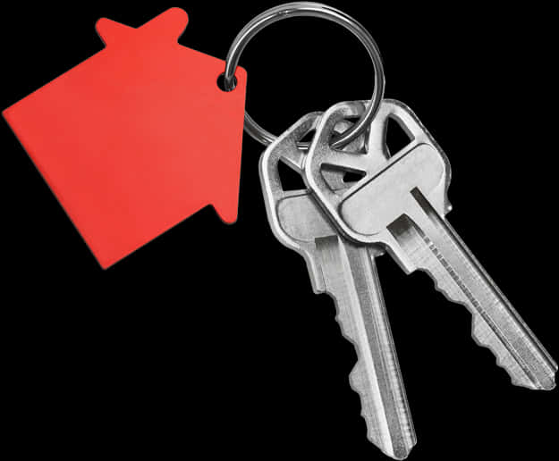 House Shape Keychainand Keys PNG Image