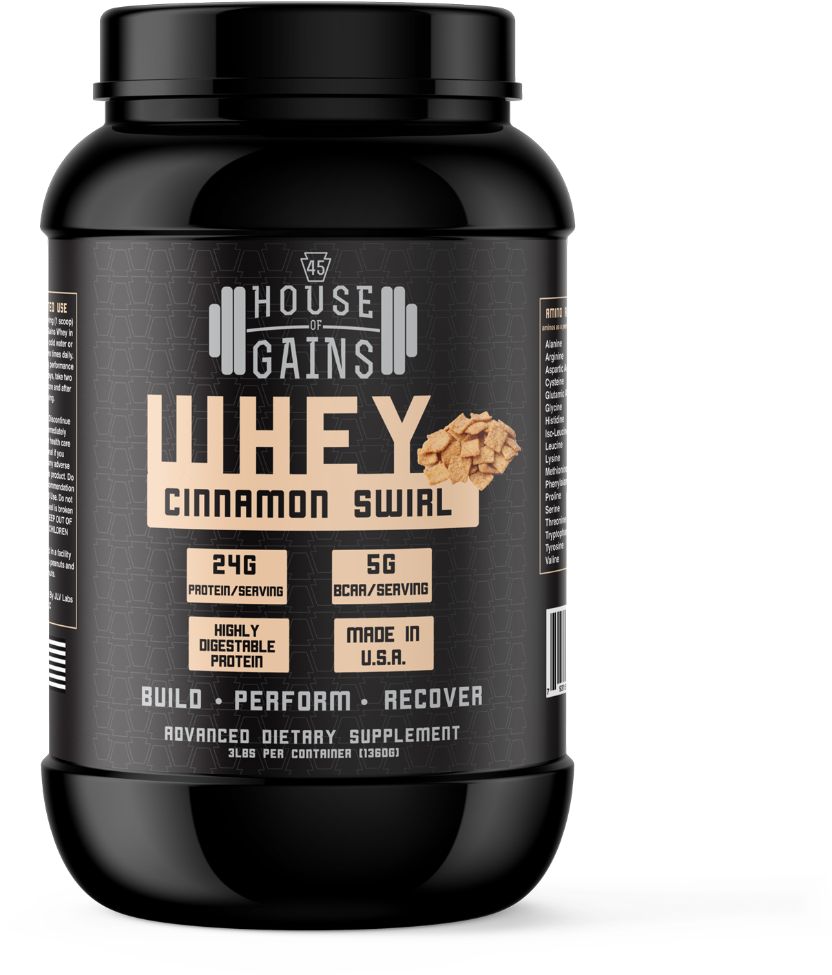 Houseof Gains Whey Protein Cinnamon Swirl PNG Image