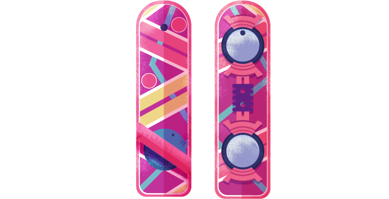 Hoverboard Illustration_ Back To The Future PNG Image