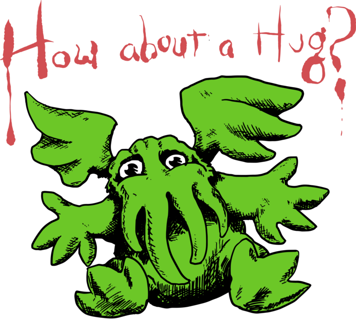 How About A Hug_ Cartoon Cthulhu PNG Image