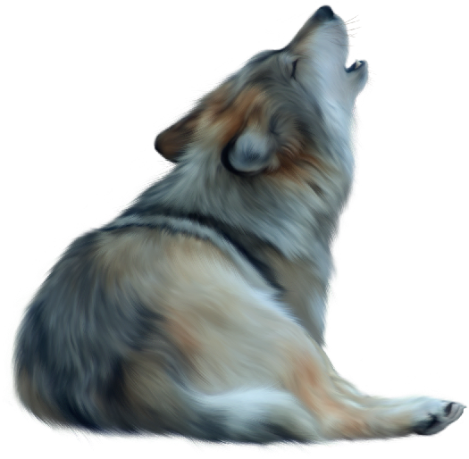 Howling Dog Illustration PNG Image