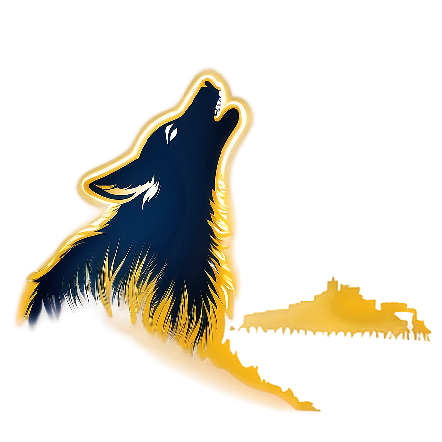 Howling Wolf Silhouette Png Aro PNG Image