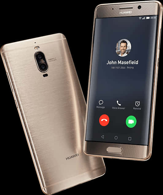 Huawei Smartphone Incoming Call Screen PNG Image