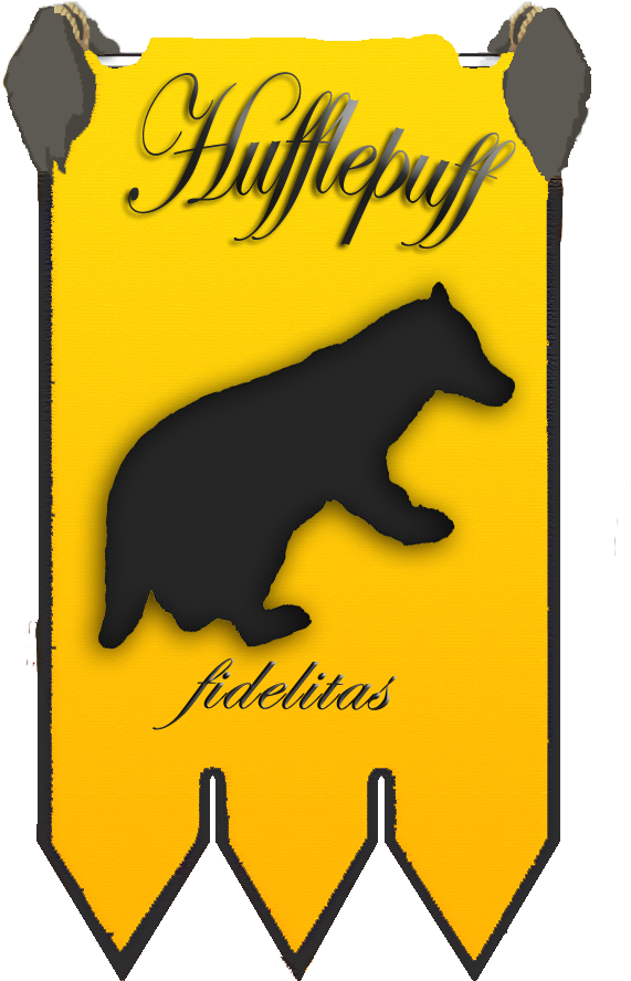 Hufflepuff House Bannerwith Badgerand Motto PNG Image