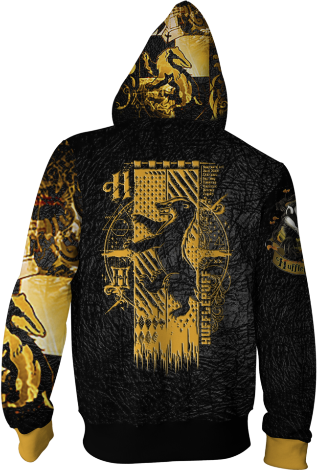 Hufflepuff Themed Hoodie Design PNG Image