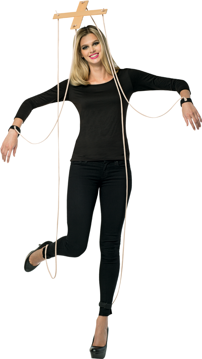 Human Puppet Posing PNG Image