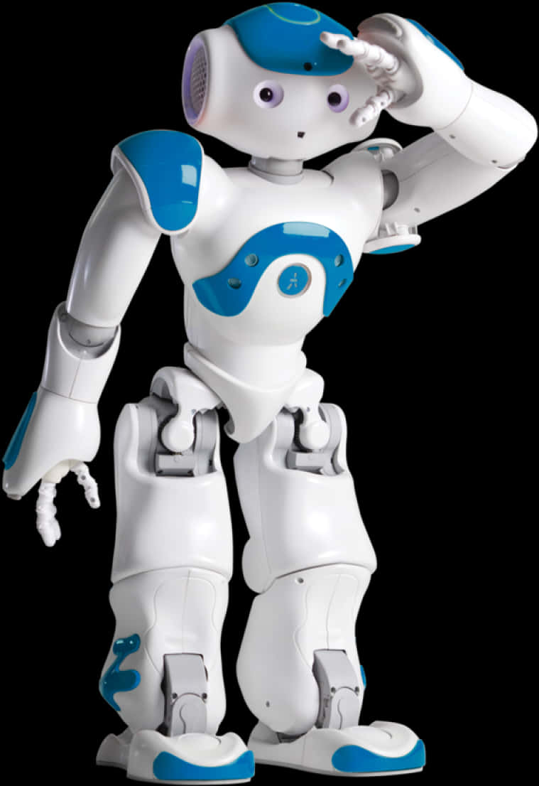 Humanoid Robot Saluting PNG Image