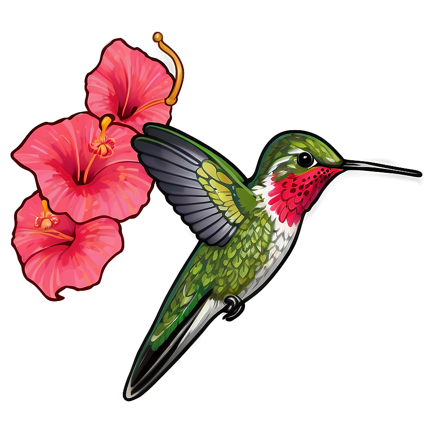 Hummingbird And Hibiscus Png Fbx PNG Image