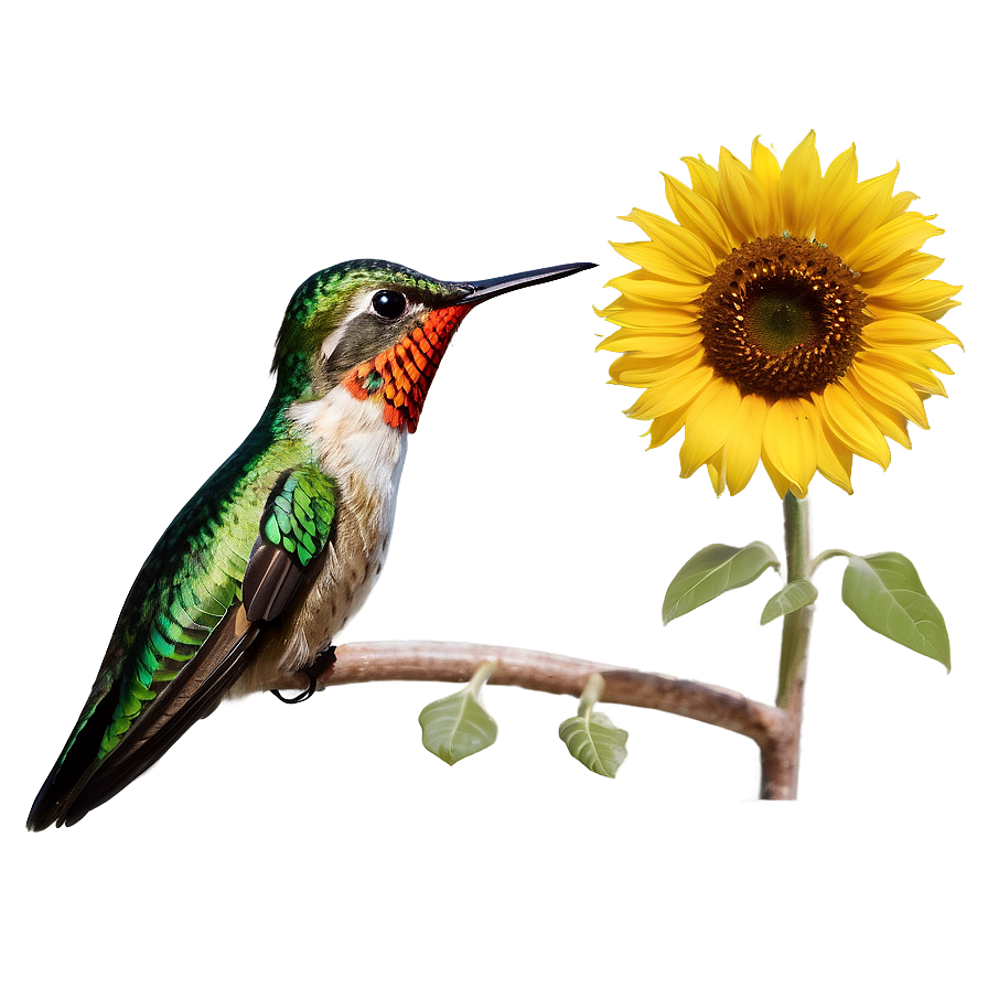 Hummingbird With Sunflower Png Chh76 PNG Image