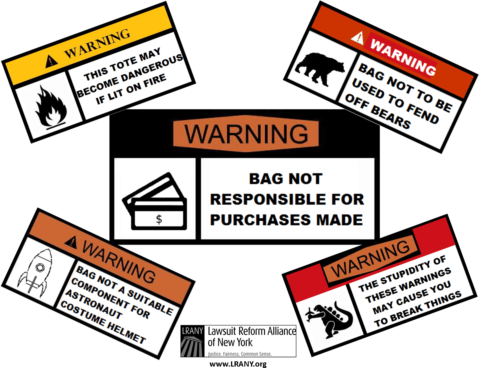 Humorous Warning Labels Compilation PNG Image