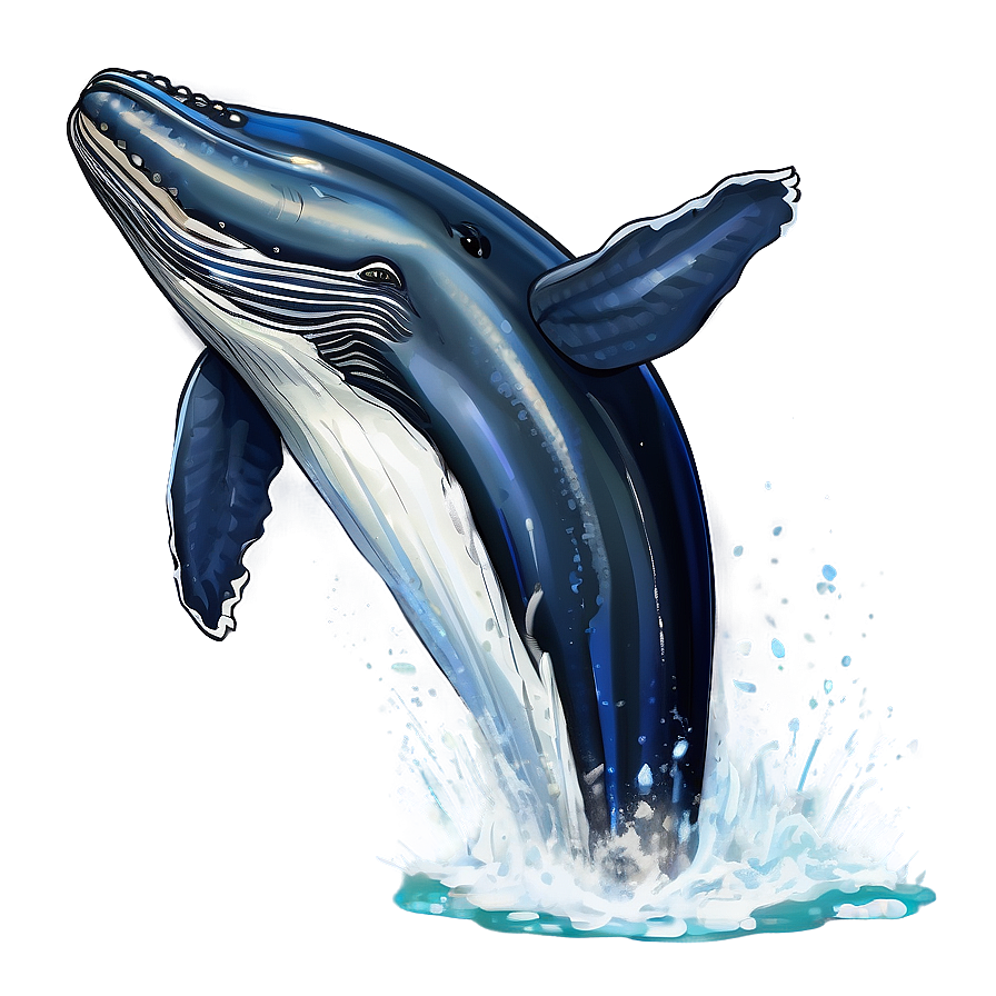 Humpback Whale Jumping Animation Png 06212024 PNG Image