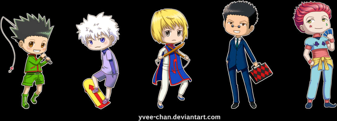 Hunterx Hunter Chibi Characters PNG Image