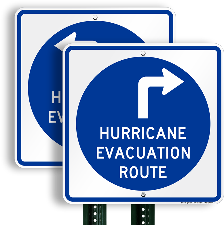 Hurricane Evacuation Route Signs PNG Image