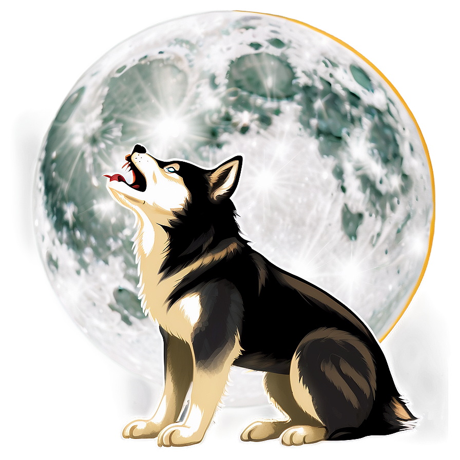 Husky Howling At Moon Png Uaq84 PNG Image