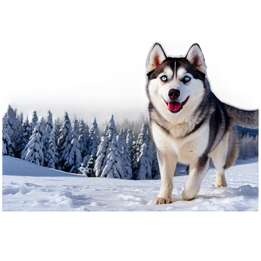 Husky In Winter Wonderland Png 06112024 PNG Image