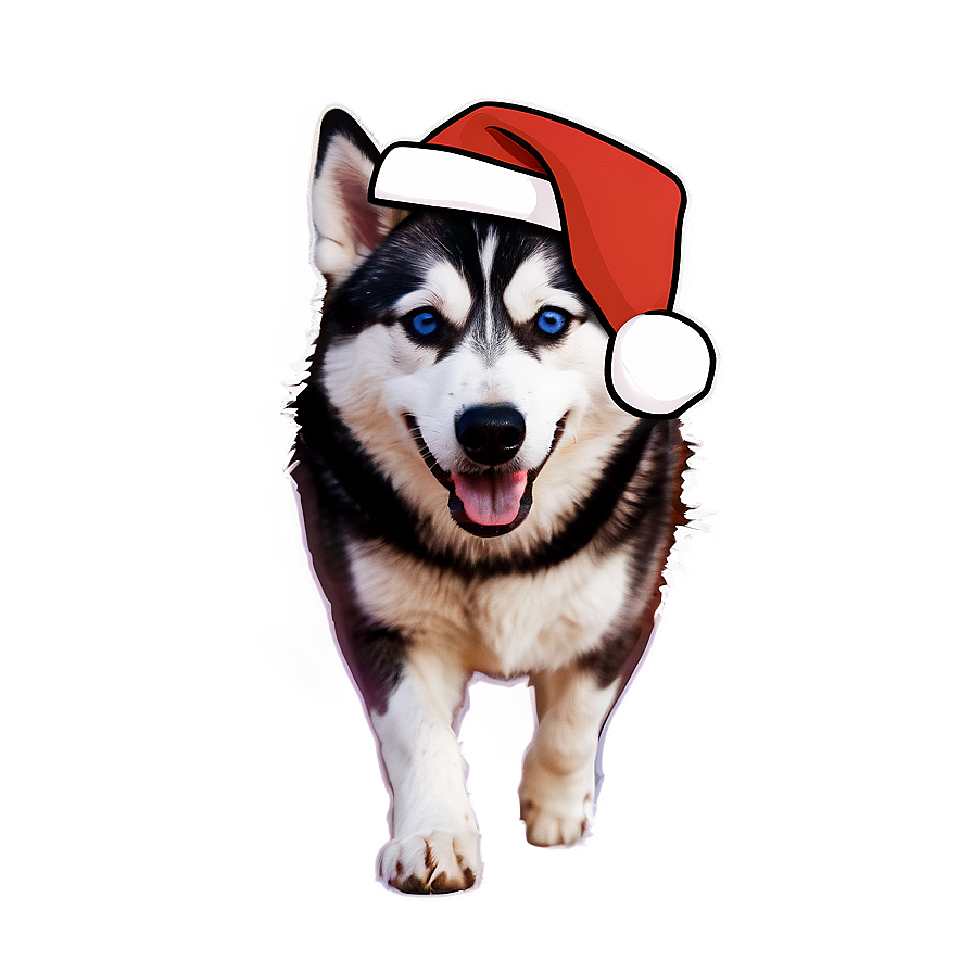 Husky With Santa Hat Png 63 PNG Image