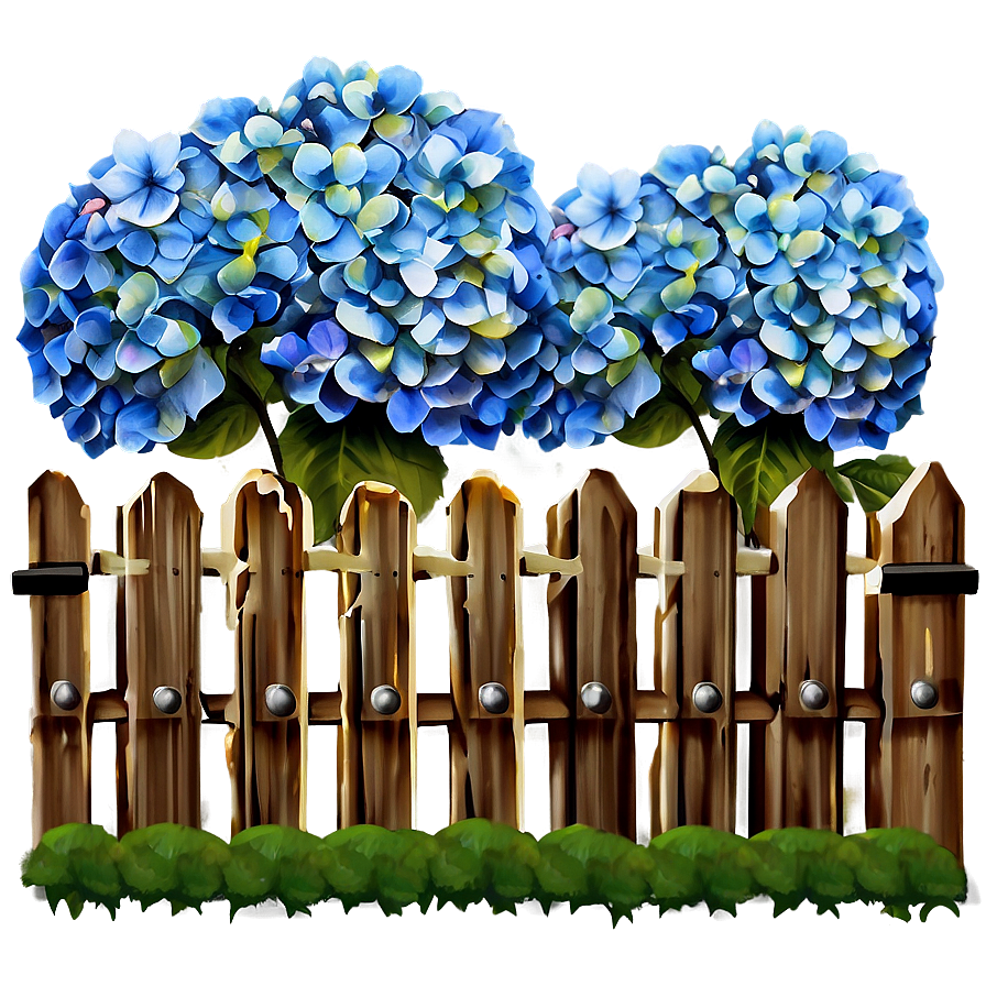 Hydrangea Fence Png 84 PNG Image