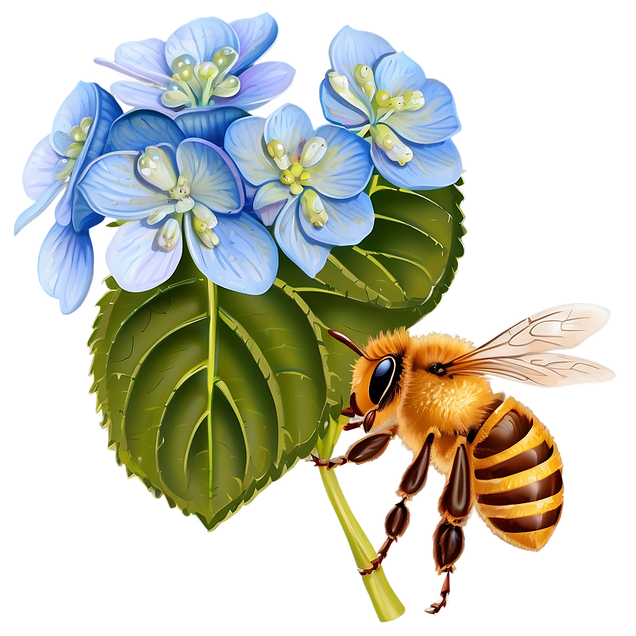 Hydrangea With Bees Png 95 PNG Image