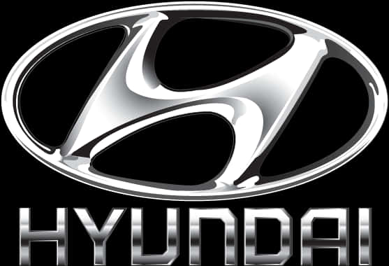 Hyundai Logo Blackand Silver PNG Image