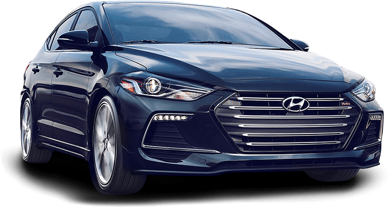 Hyundai Sedan Blue Side View PNG Image