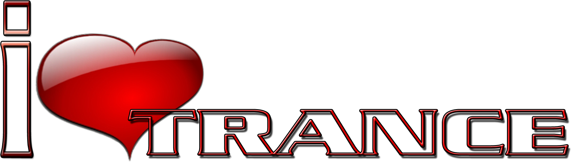 I Love Trance Music Graphic PNG Image